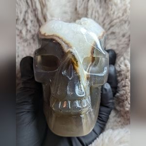 Large Druzy Agate Skull